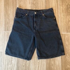 H&M Men's Dark Black Denim Shorts